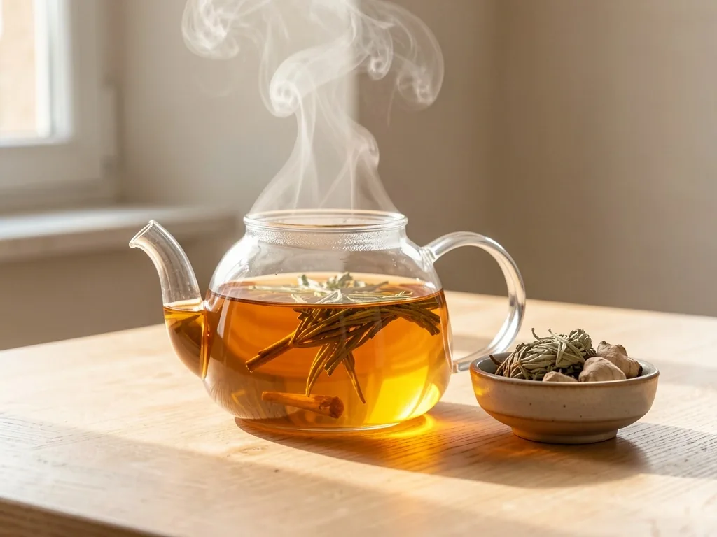 Teiera di vetro con infuso di erbe Good body