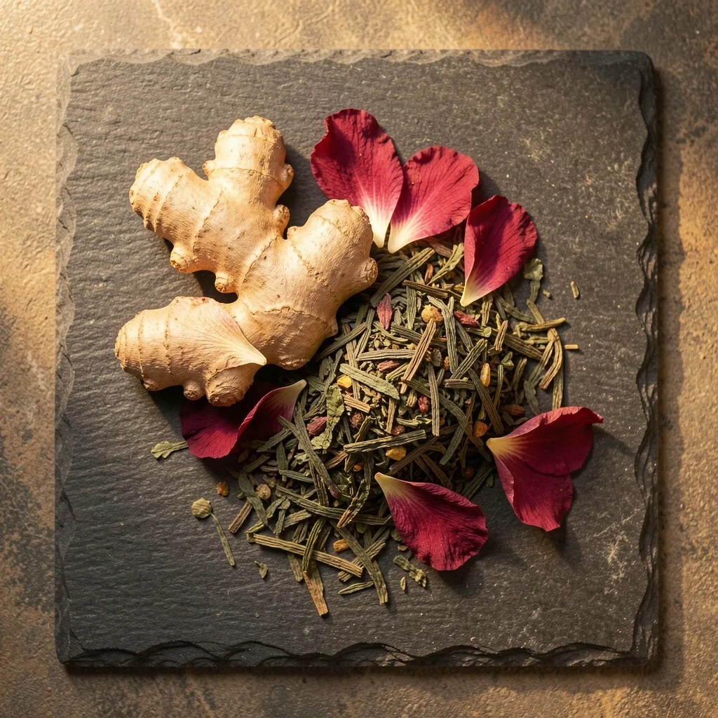 Ingredienti botanici essiccati su pietra